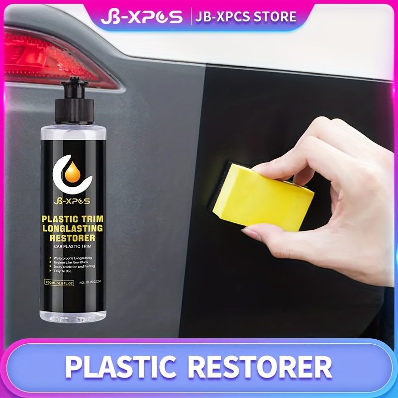  Plastic Parts Crystal Coating, Plastic Repairer for Cars,  Plastic Parts Refurbish Agent with Spong, Long Duration Plastic Parts  Refresher Agent for Car, Resists Water, UV Rays, 30ml (2 PCS) : Automotive