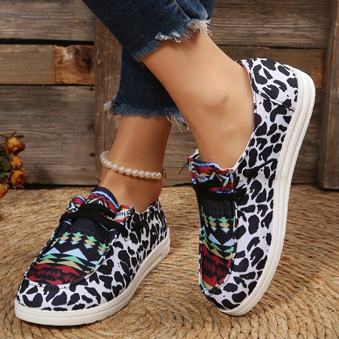 Zapatillas Lona Estampado Leopardo ⋆ Zapatines