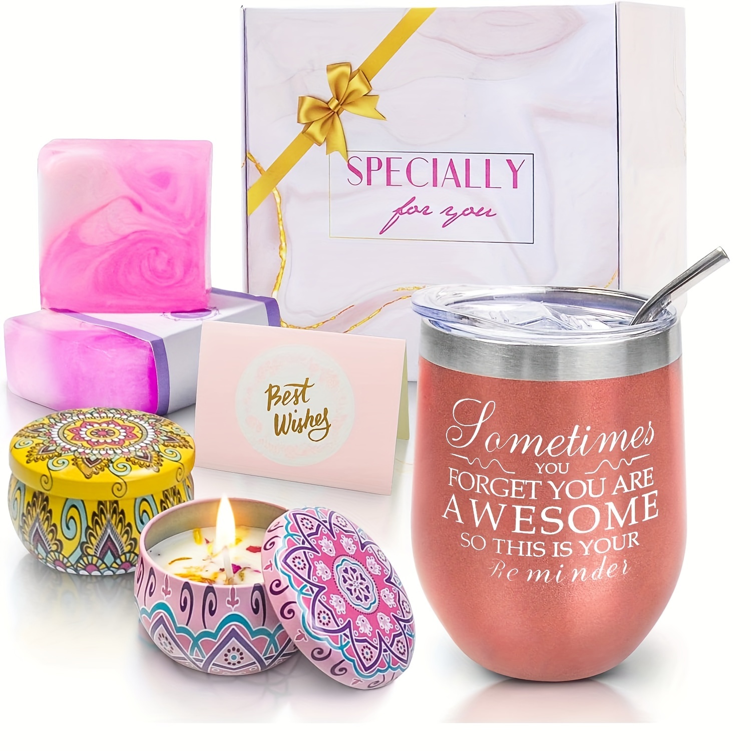 Birthday Gifts for Women, Happy Birthday Bath Set Relaxing Spa Gift Baskets  Ideas for Her, Mom, Sister, Unique Gift Baskets for Women Who Have  Everything 