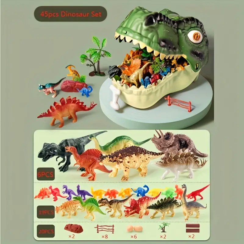 Dinosaur Toys Figure Playset Dinosaur Head Storage Container - Temu