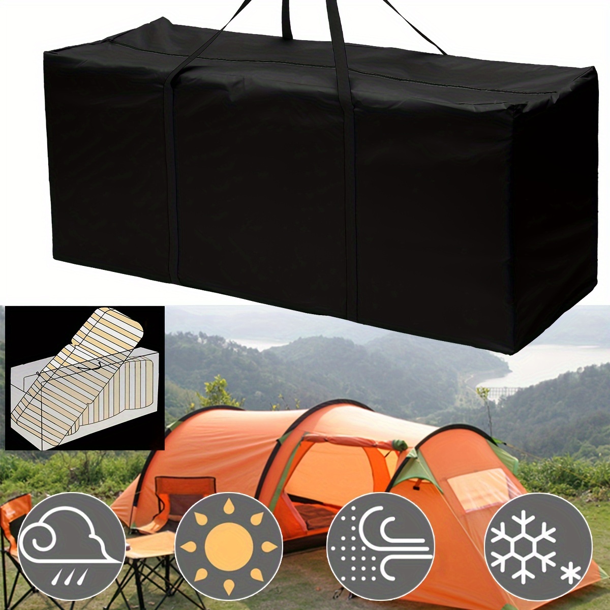 Sac De Rangement Pour équipement De Camping, Sac De Rangement Portable De  Grande Capacité Pour Camping Léger Pour L'extérieur S