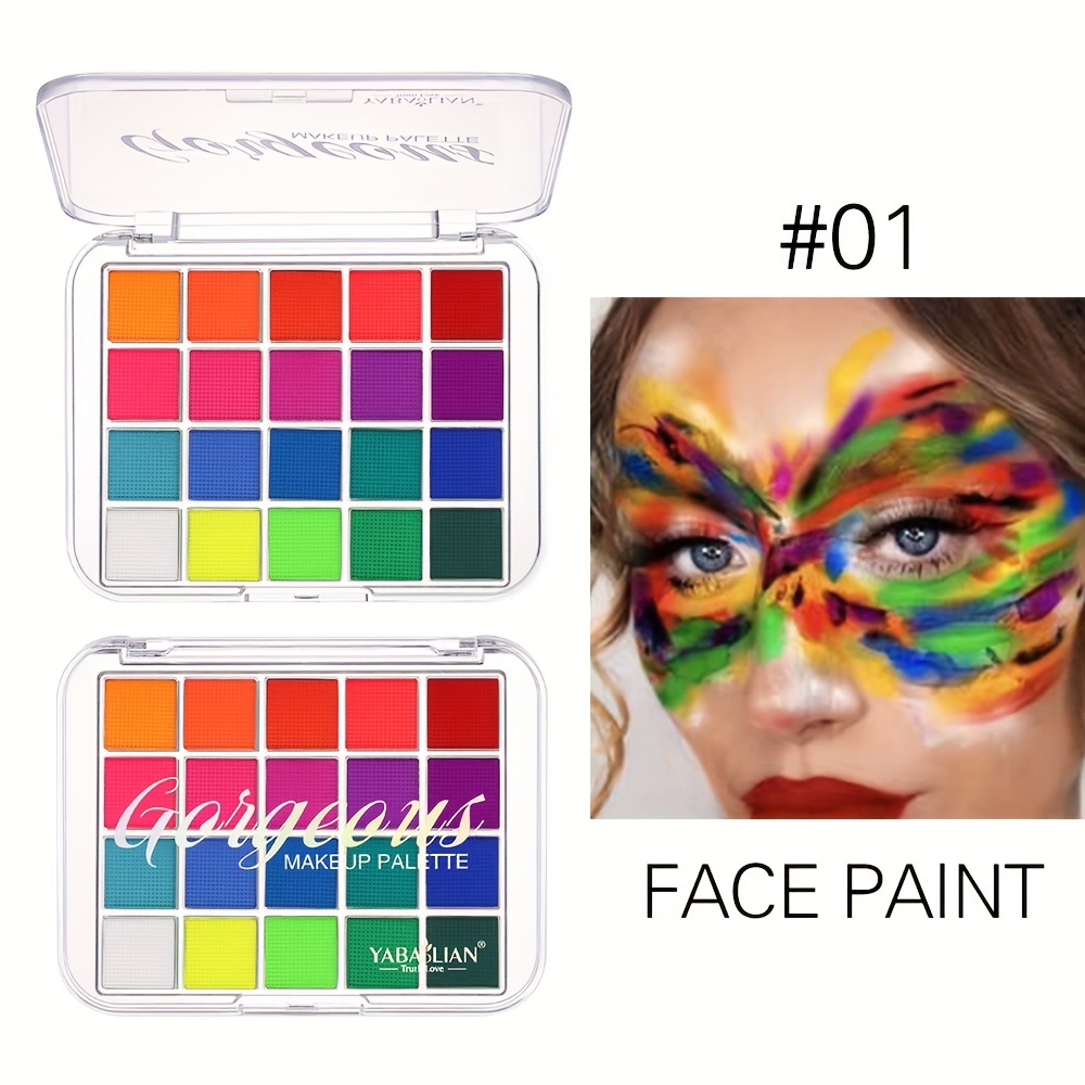 FTVOGUE Face Body Paint 30 Colors Makeup Painting Kit for Cosplay Costumes  Parties Festivals,Face Painting Plate,Cosplay Makeup Paint 