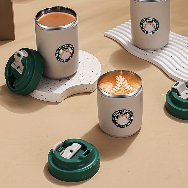 Stainless Steel Coffee Mug With Lid Coffee Cup Home Office - Temu
