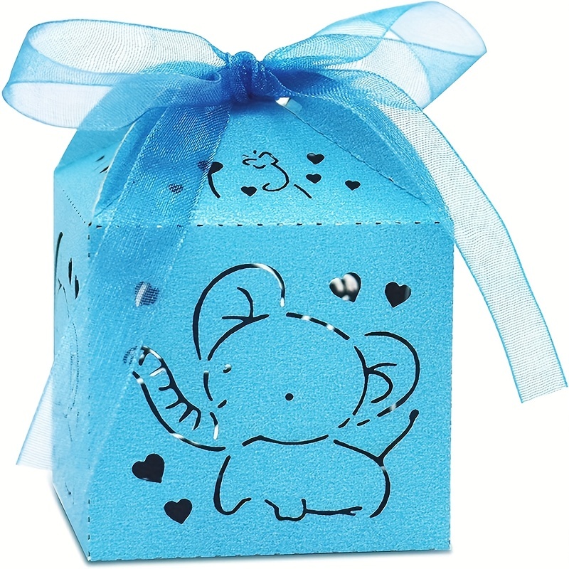 Blue Elephant Baby Shower Wrapping Paper