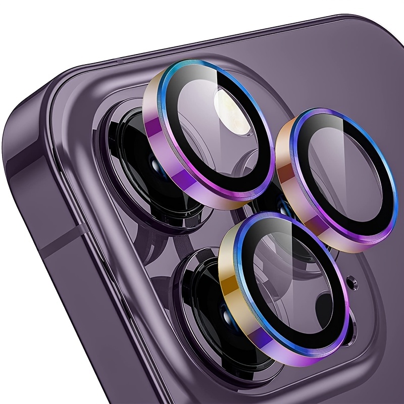 Protector de lente de cámara, [modo de disparo nocturno] película  protectora de pantalla de cámara de vidrio de metal templado HD para iPhone  14 Pro/i
