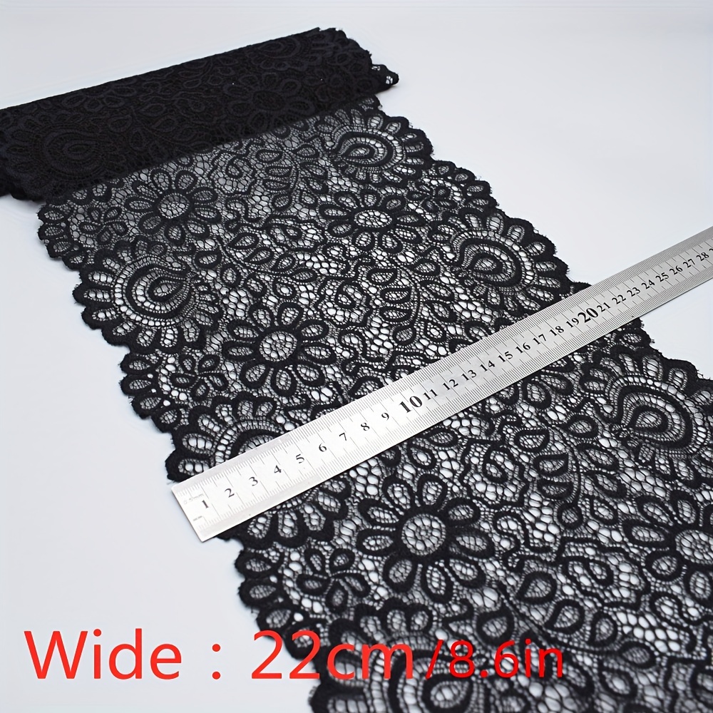 Black cut out chantilly lace trim - Lace trim - lace fabric from