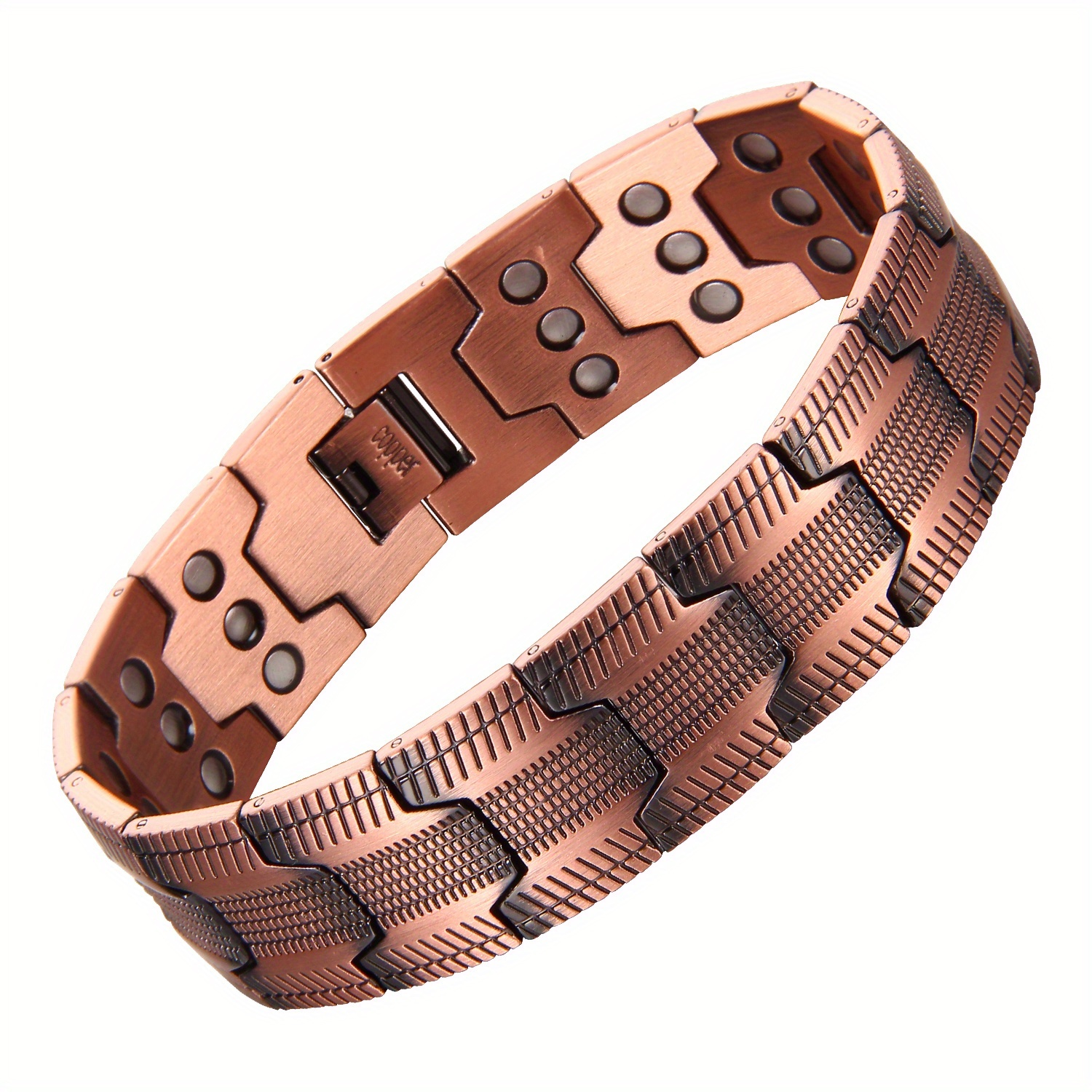 

1pc 3x Strength Copper Bracelets For Men, Pure Copper Magnetic Bracelet With 3 Row Neodymium Magnets Adjustable Length Bracelet, Jewelry Gifts For Men Father's Day