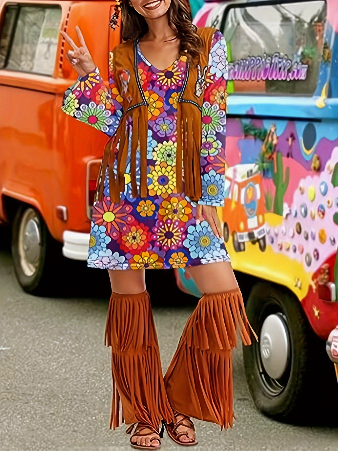 Cosplay Outfit Cowgirl Costume 70s 80s Hippie Disco Outfit - Temu Canada