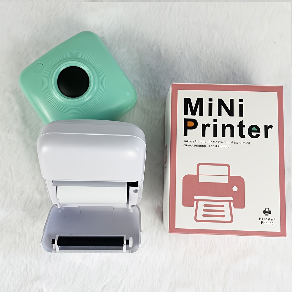 Mini impresora de bolsillo, mini impresora 2023, mini impresora de  calcomanías para impresora portátil, impresora térmica para aprendizaje de  datos e