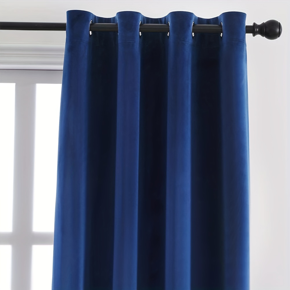 Cortinas de terciopelo azul índigo de 63 pulgadas súper suaves para  decoración del hogar, juego de 2 paneles de cortinas de terciopelo con  aislamiento