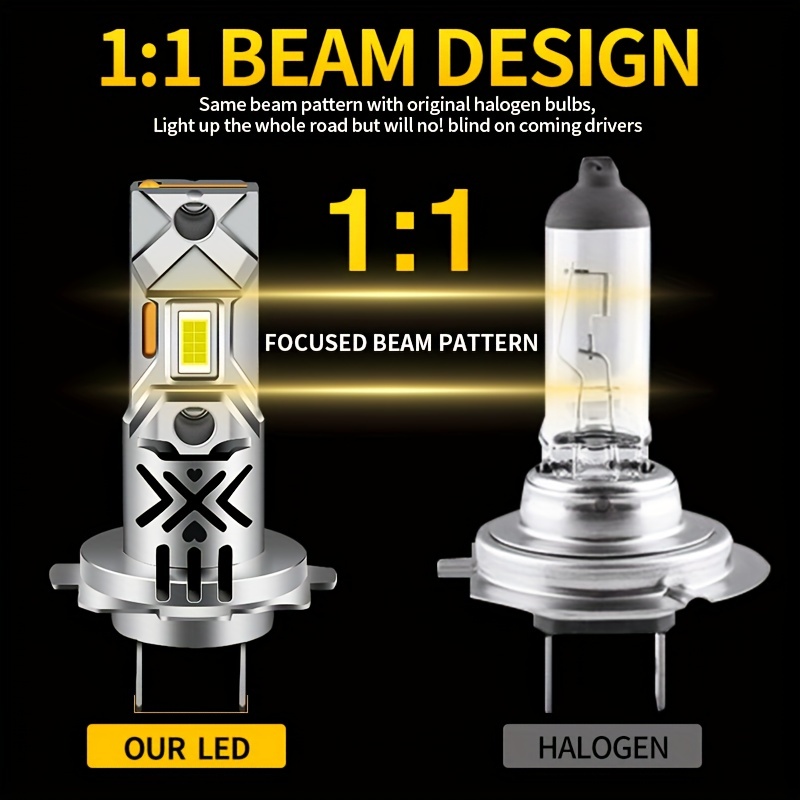 Super Bright H7 Led Headlight Bulbs 6000k White Canbus 5530 - Temu