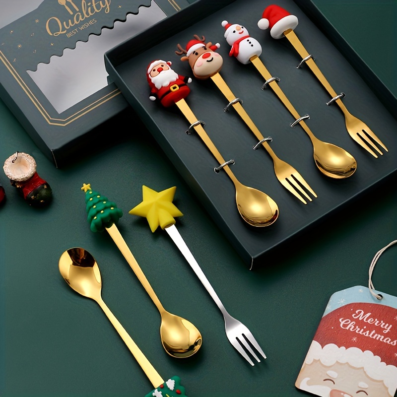 Kawaii Duck Spoon Fork Cutlery Set For Kids School Cute Korean Portable  Travel Stainless Steel Tableware Kitchen Utensils