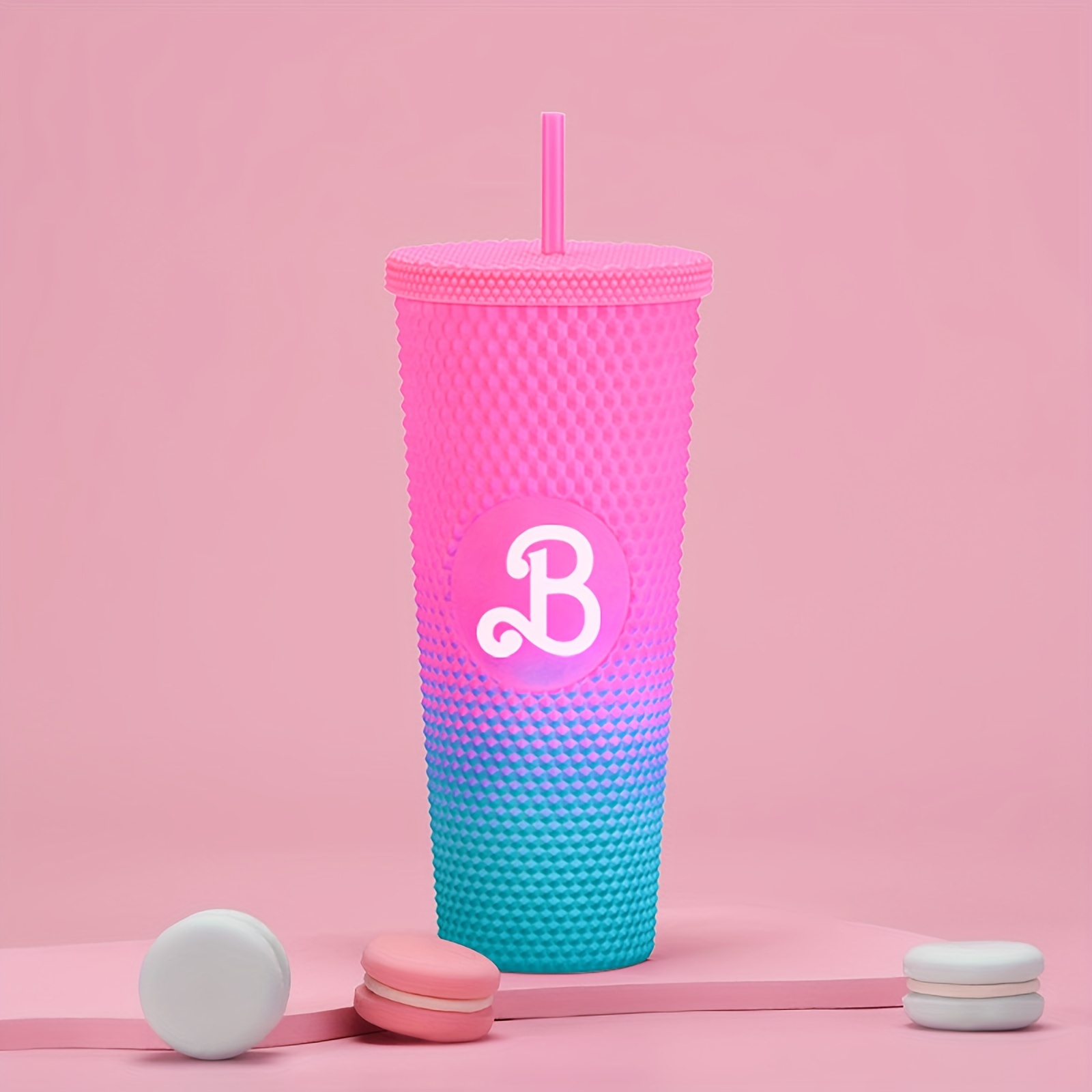 Shiny Studded Tumbler With Lid And Straw Water Bottle - Temu