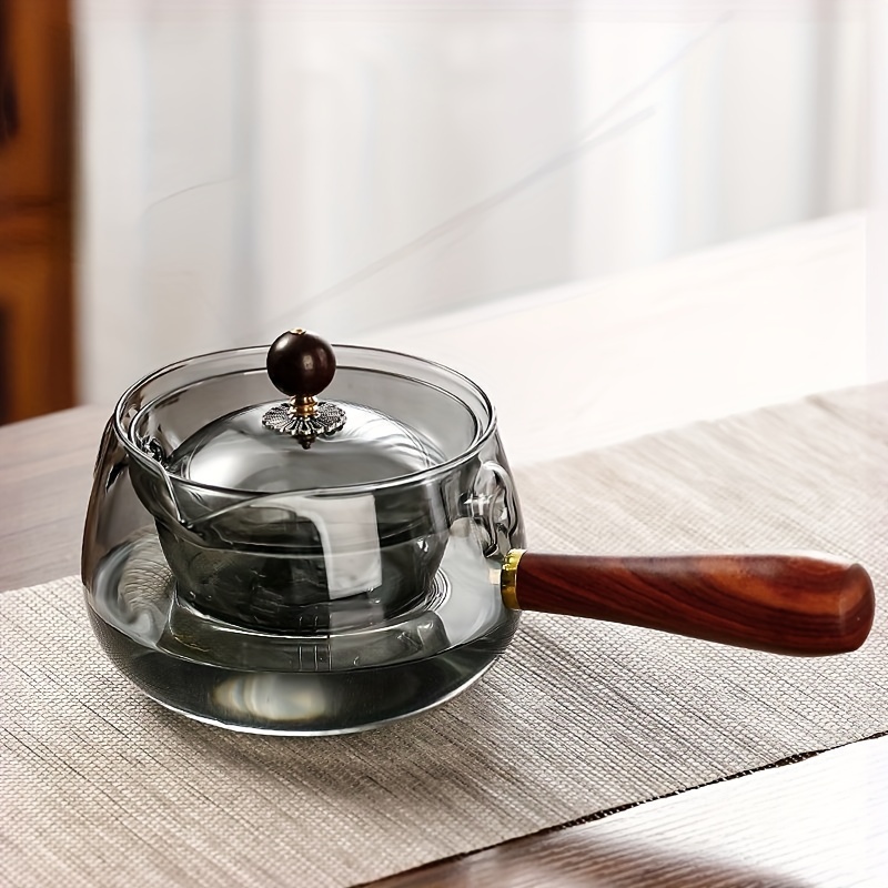 Hammered Glass Teapot with Metal Handle, Stove-top Safe