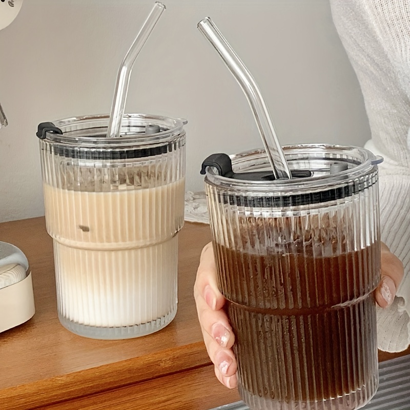 Cute Vertical Bamboo Cup for Milk, Coffee, and Water - High-Value Glass  Tumbler for Home and Office Use - Aesthetic and Durable Drinkware for  Summer a