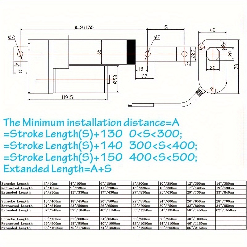 12v 3000n Electric Linear Actuator 12v Linear Motor - Temu