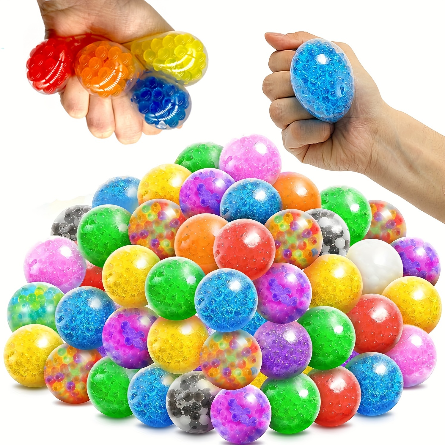 Paquete de 24 bolas antiestrés de aumento lento, bola elástica para aliviar  la ansiedad y el estrés, pelota sensorial para terapia de manos, juguete
