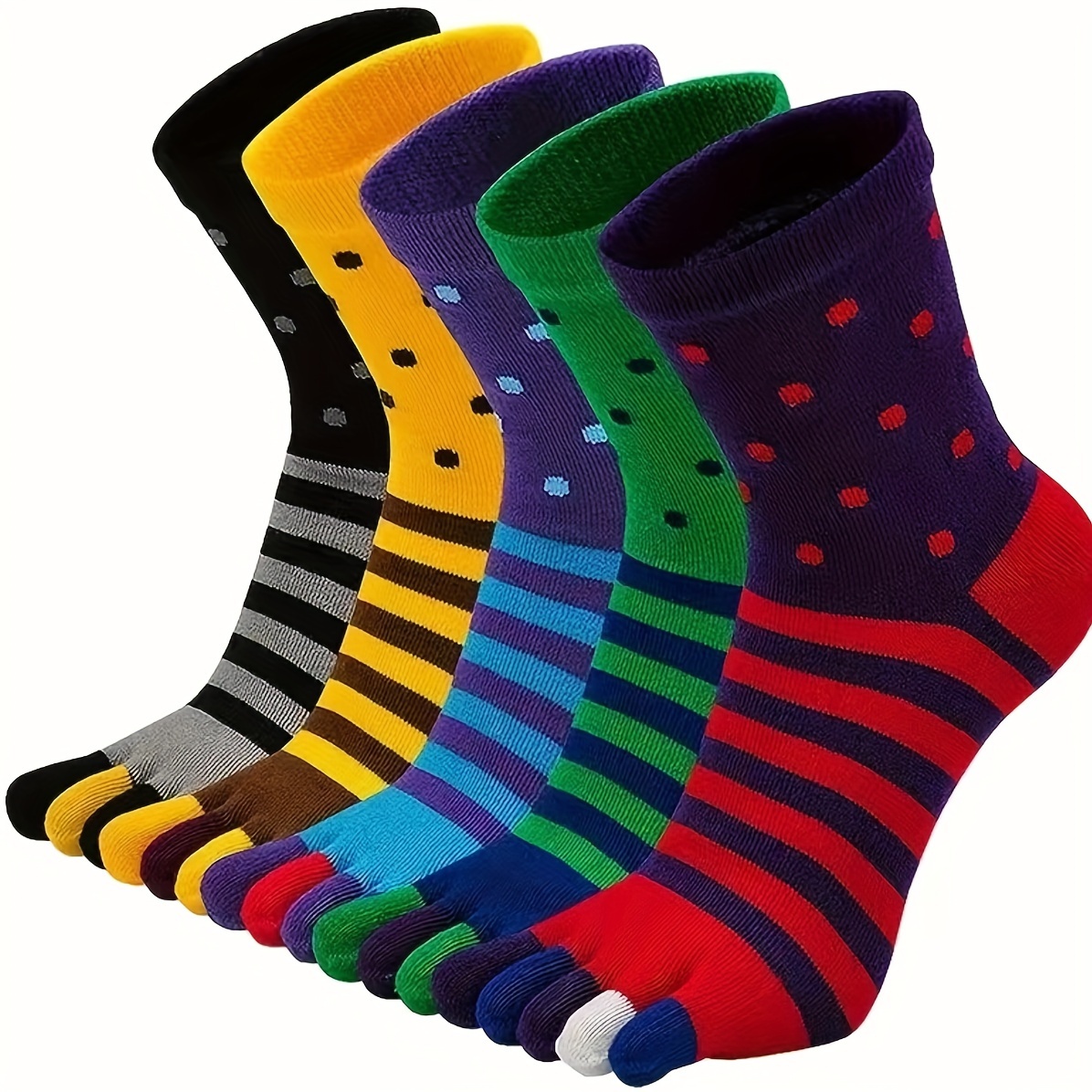 Men's Colorful Split Toe Tabi Socks Low Cut Five toe Novelty