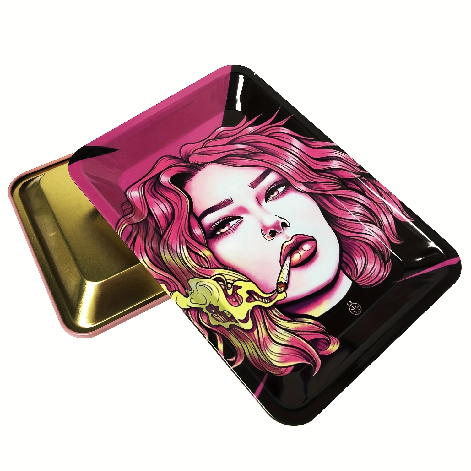 1pc, Metal Rolling Tray,Household Cigarette Tray, Fun And Cute Gift, Ideal  Accessory For Home Or Travel, Storage,Smoking Accessories