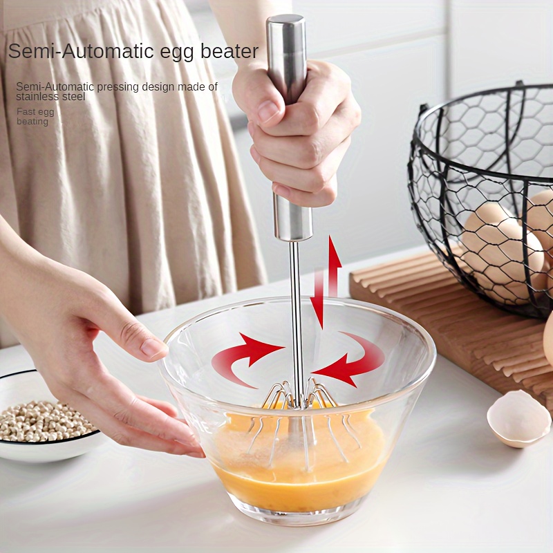 Egg Beater, Stainless Steel Egg Whisk, Manual Egg Beater, Multifunctional  Egg Whisk For Whisking Blending Beating Frothing, Egg Beater For Baking, Kitchen  Baking Gadgets - Temu