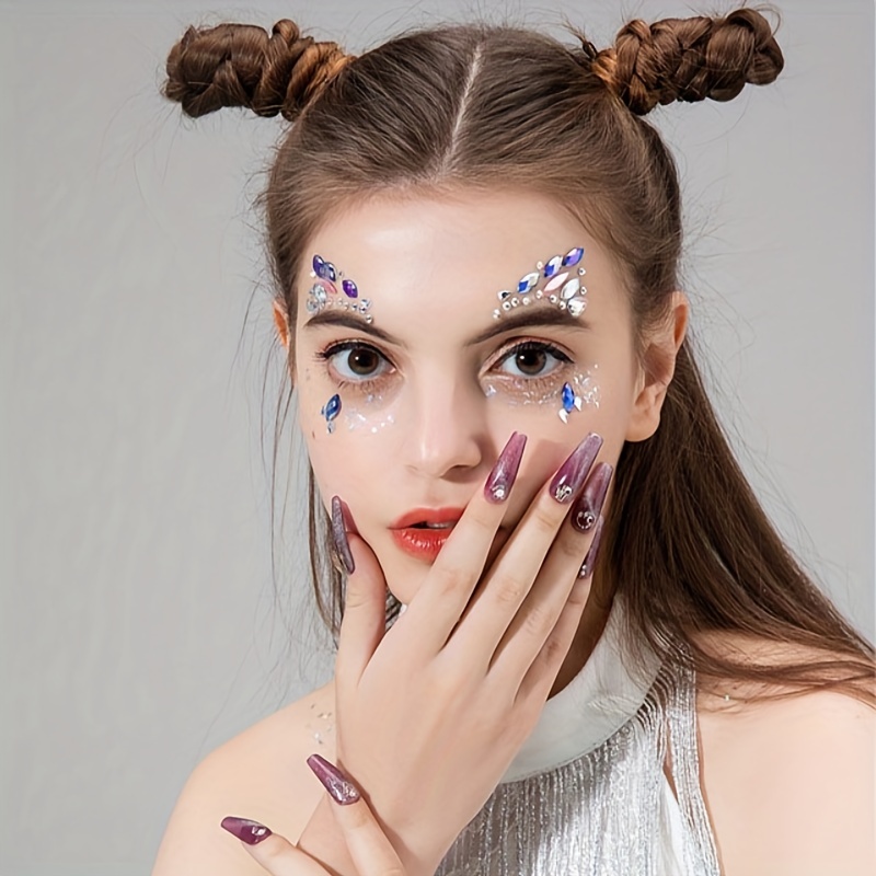 3d Self Adhesive Rhinestones Face Decor Makeup Glitter Sticker