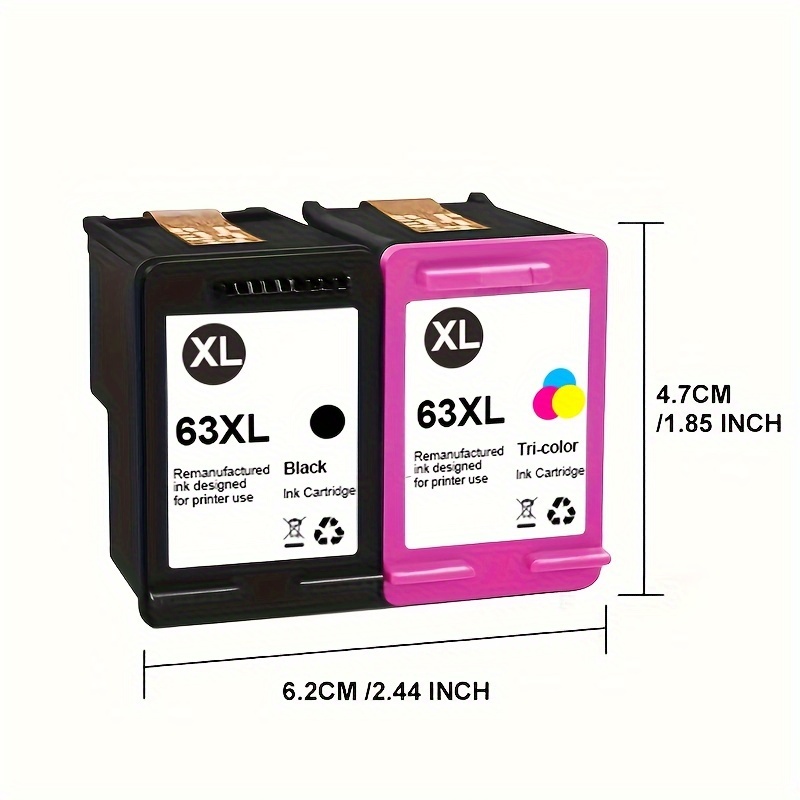 HP 63 Ink Cartridges, HP Ink 63, Printer Ink HP 63 Black, Works with HP  Officejet 3830 4650 5258 5255 5200 Envy 4512 4520 4655 Printer