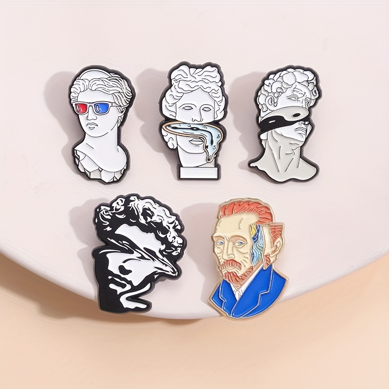 Sculpture Brooch Classical Paint Badge for Clothing