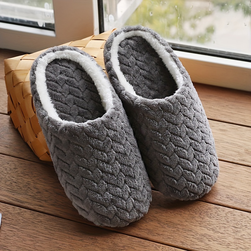 AUXDIQ Plush Lined House Slippers - Anti-Skid Indoor Outdoor Comfort Shoes For Women & Men