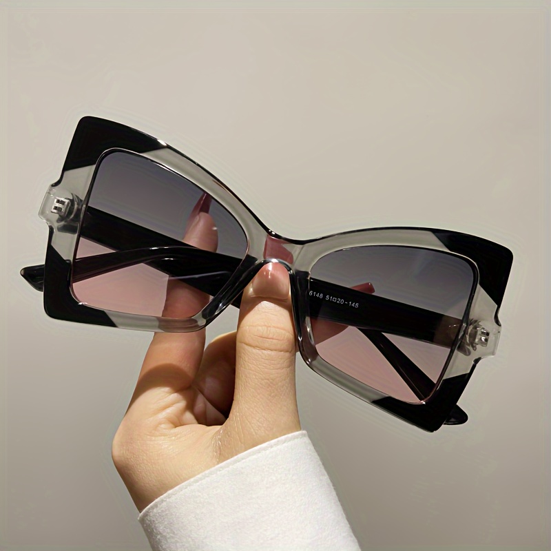 

Cat Eye For Women Retro Color Block Fashion Luxury Sun Shades Props For Costume Party Club