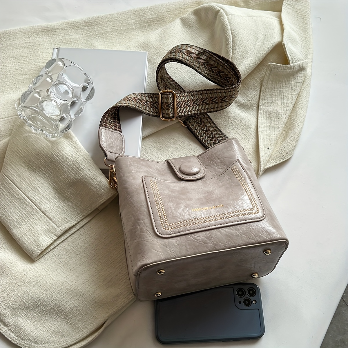 Mini Minimalist Bucket Bag With Bag Charm