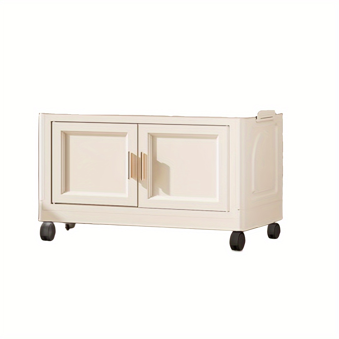 Foldable Clothes Storage Cabinet With Wheels Splicing - Temu