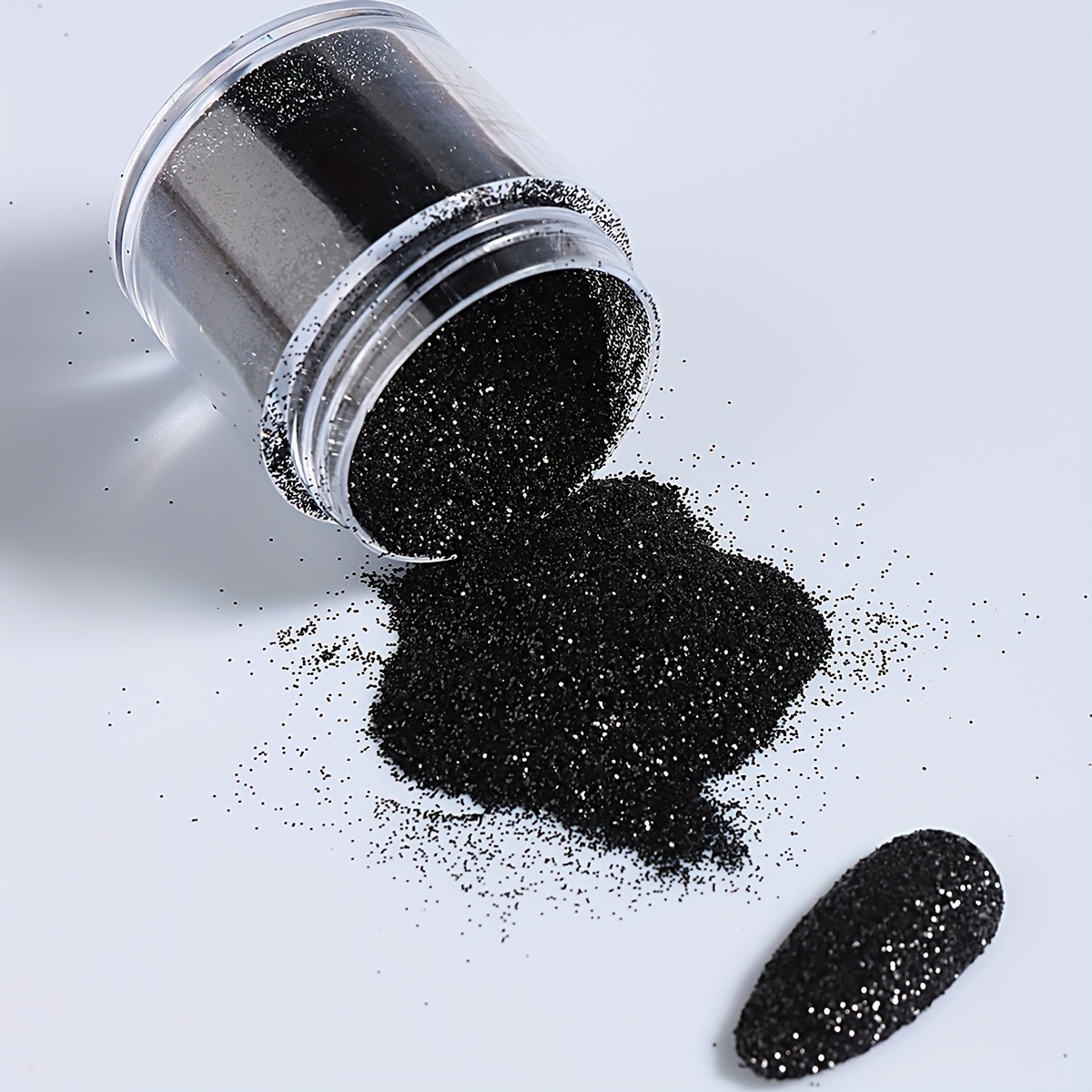 2 Colors Shimmering White And Black Nail Glitter Powder For - Temu