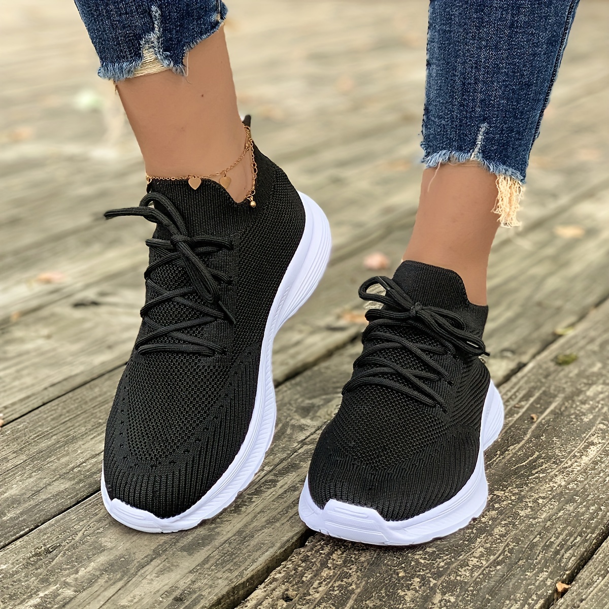 Mens Sock Walking Shoes Casual Sneakers Breathable Soft Slip On Trainers  Sports