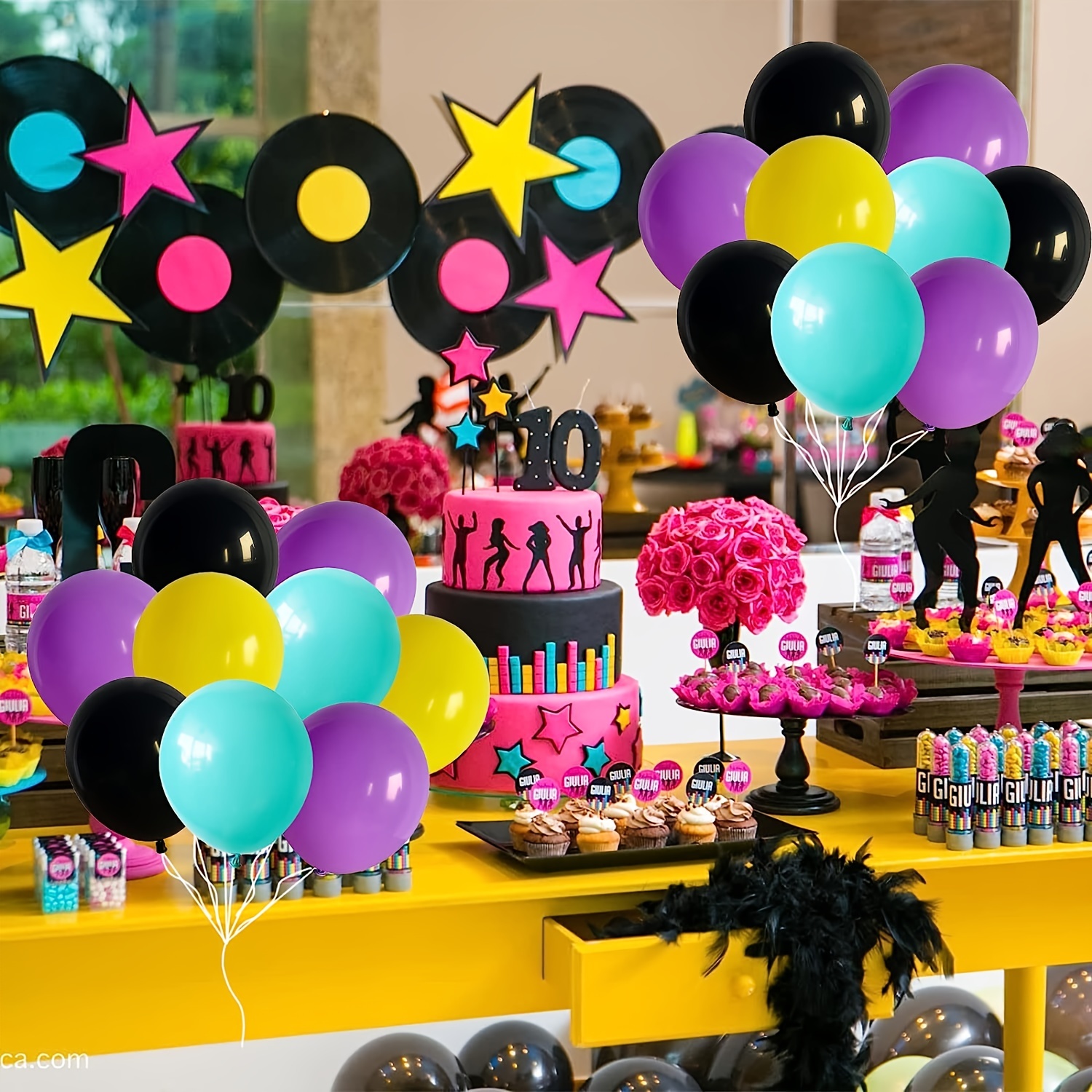 Globos negros, 80 globos de látex negro de 12 pulgadas, globos de fiesta de  calidad de helio para baby shower, graduación, Halloween, boda, decoración