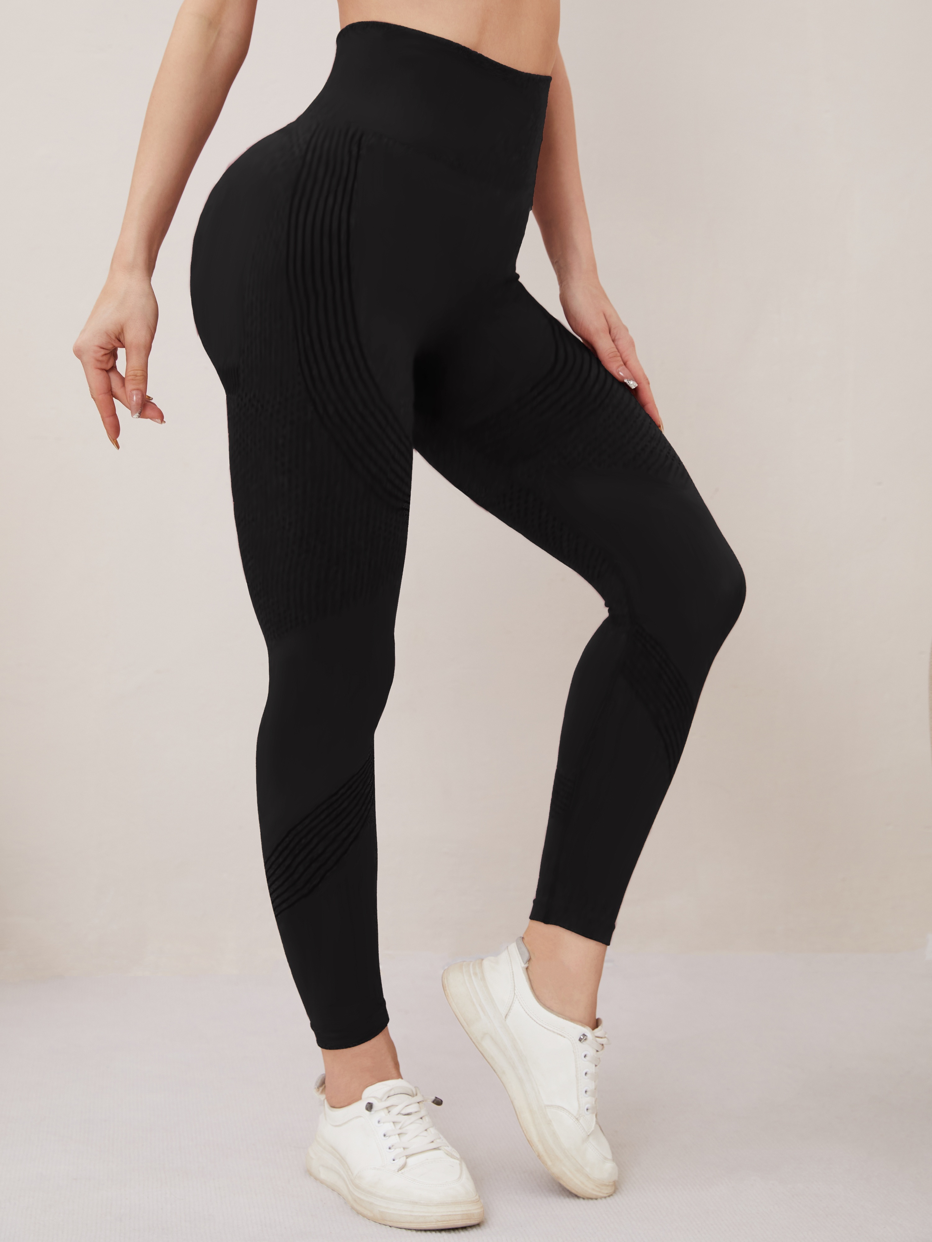 Women Athletic Shorts Tummy Control Workout Stretchy Pants High Waist  Buttock Lift Trousers Button Pocket Pants Black Small at  Women's  Clothing store