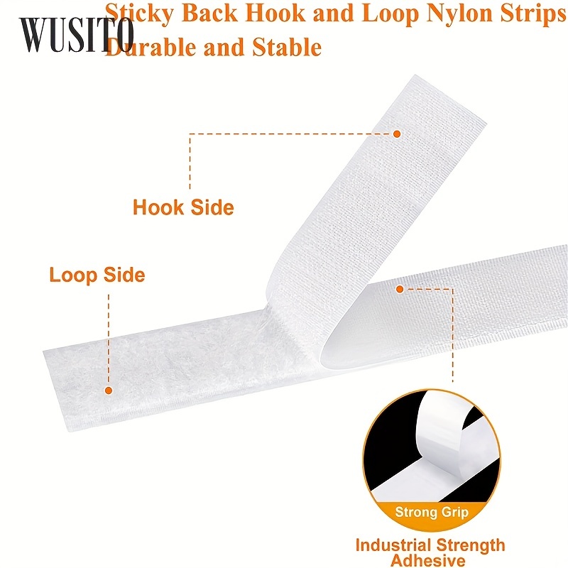 Wusito Hook Loop Strips With Adhesive, Heavy Duty Premium Sticky Back  Fasteners Hook And Loop Tape For Mounting, Hanging, Indoor And Outdoor Use,  Black - Temu New Zealand