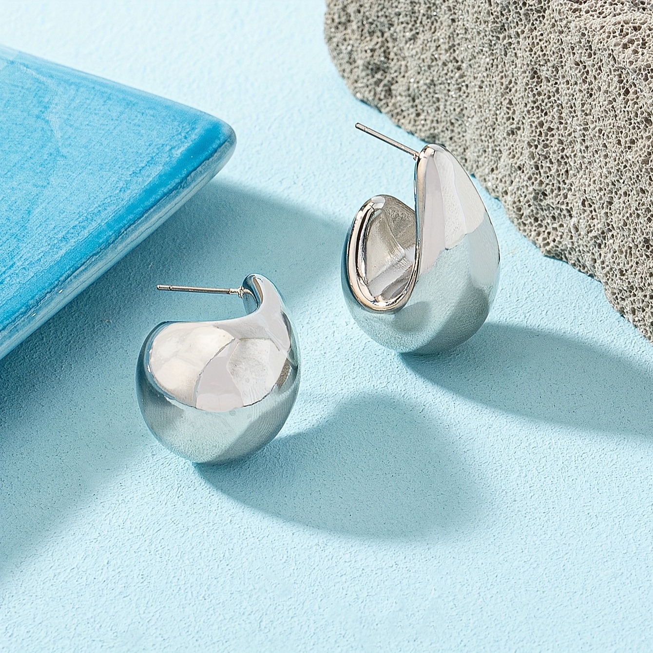 Golden Tone Teardrop Earrings Boho Style