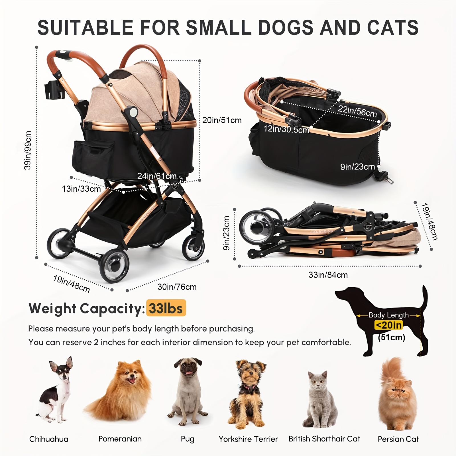 Cat stroller on sale with detachable carrier