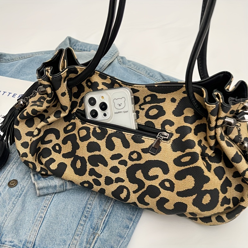 All Day Leopard Print Large Tote Bag