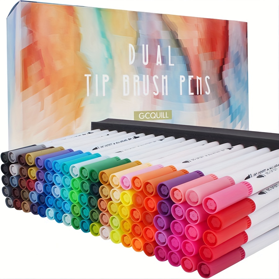 

100 Colors Dual Tip Brush Pens Felt Brush & Fineliner Tips Double Point Watercolor Pens, For Coloring, Drawing, Manga, Doodling, Scrapbooking, Note-taking