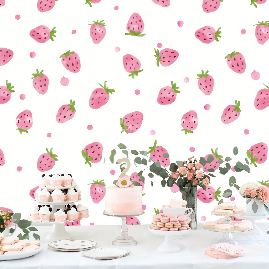 Strawberry Baby Shower Polyester Photography Backdrop - Temu