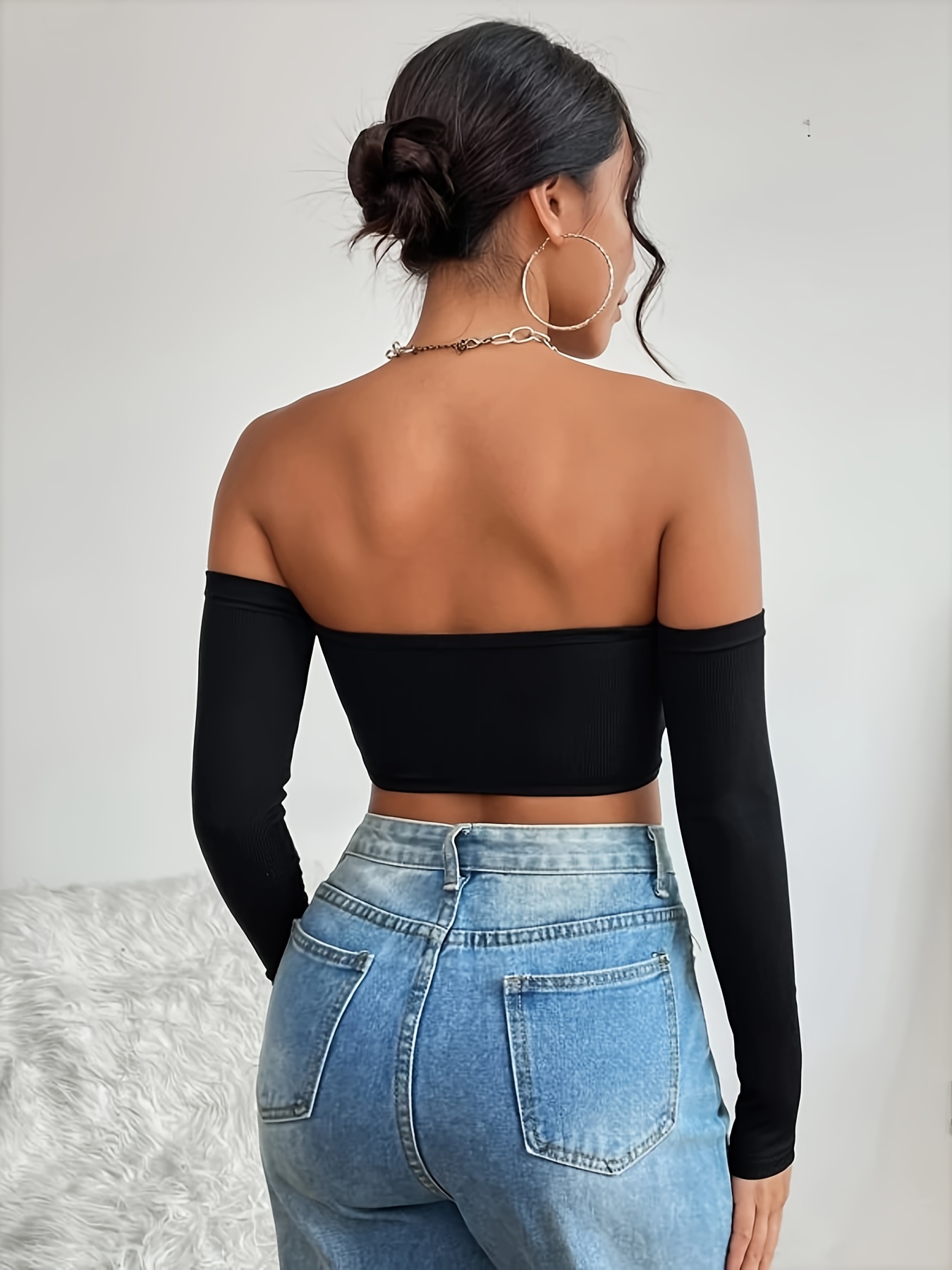 Women's Sexy Backless Short Sleeve Crop Top T-Shirt Cut Out Slim