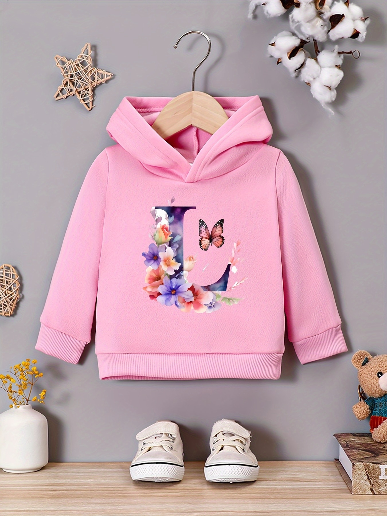 Sweatshirt With Flower Print Light Pink