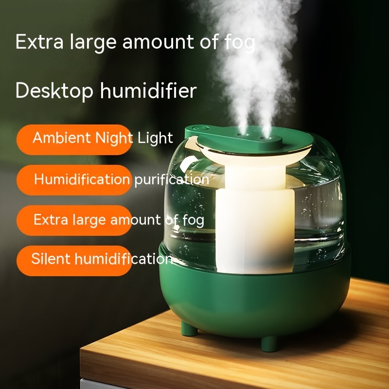 New Air Humidifier 2l Large Capacity Dual Nozzle With Lcd Temperature  Display Usb Aromatherapy Diffuser Exquisite Gift