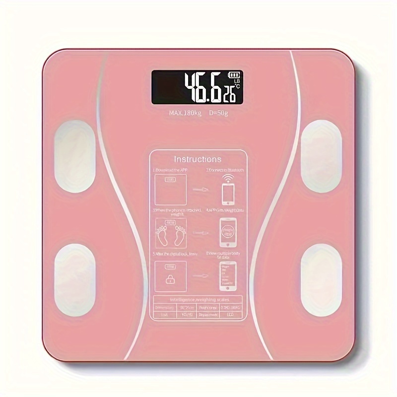 Household Precision Scale Intelligent Weight Scale Creative Weight Scale Health Scale Without Battery (Pink, Battery Style)