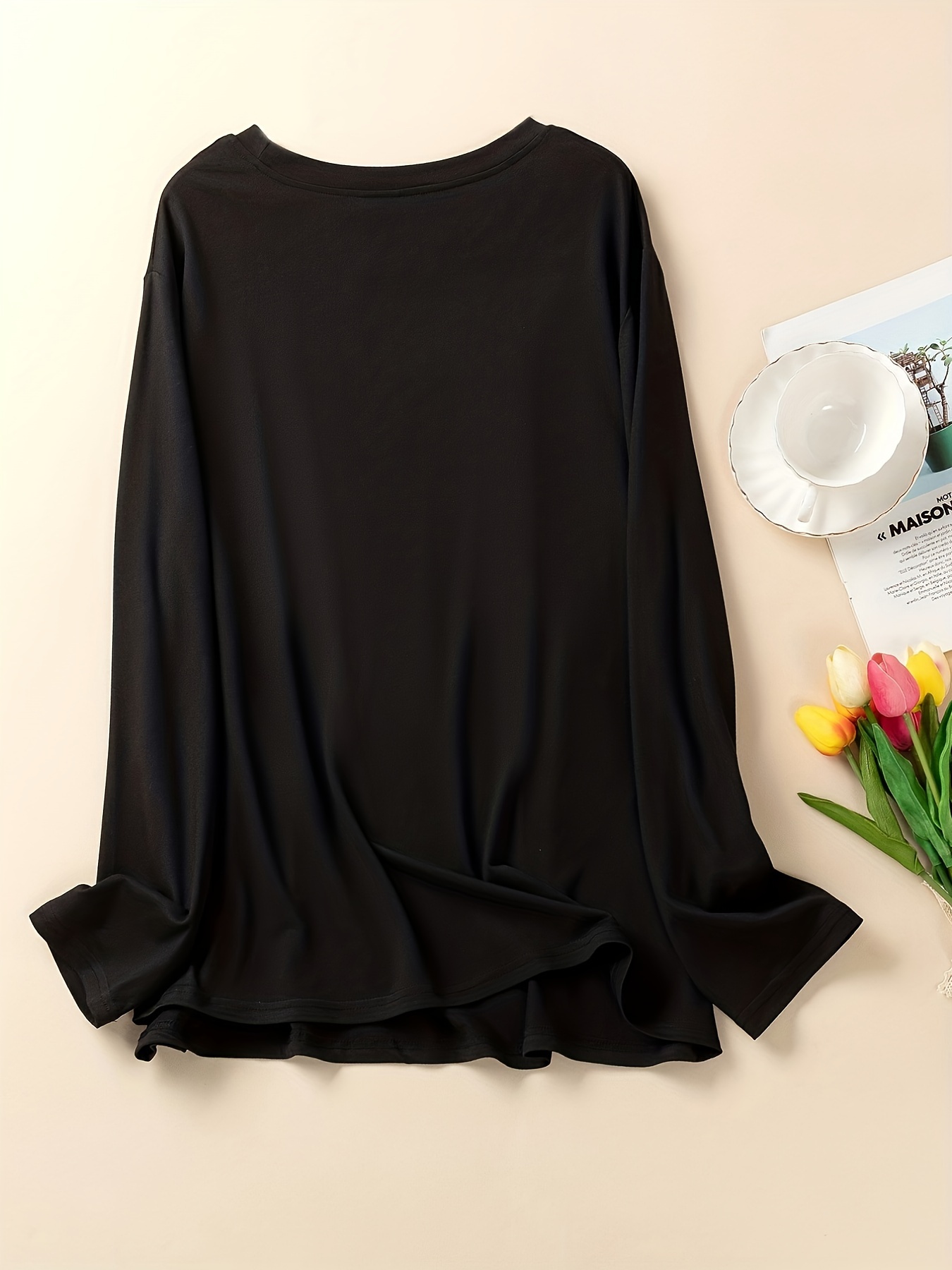 Women's Mouse Print Long Sleeve Lounge Top