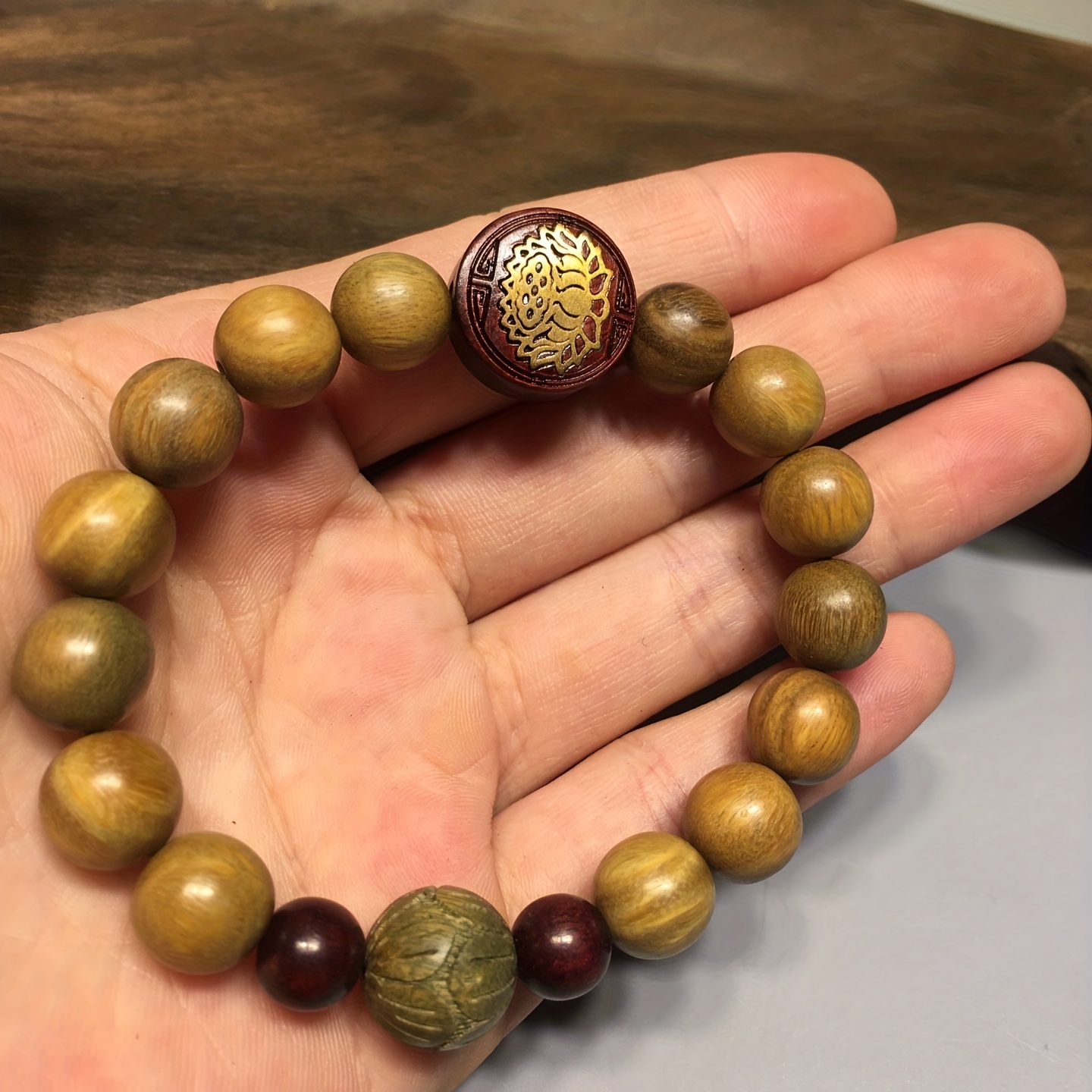 Green Sandalwood Prayer Beads