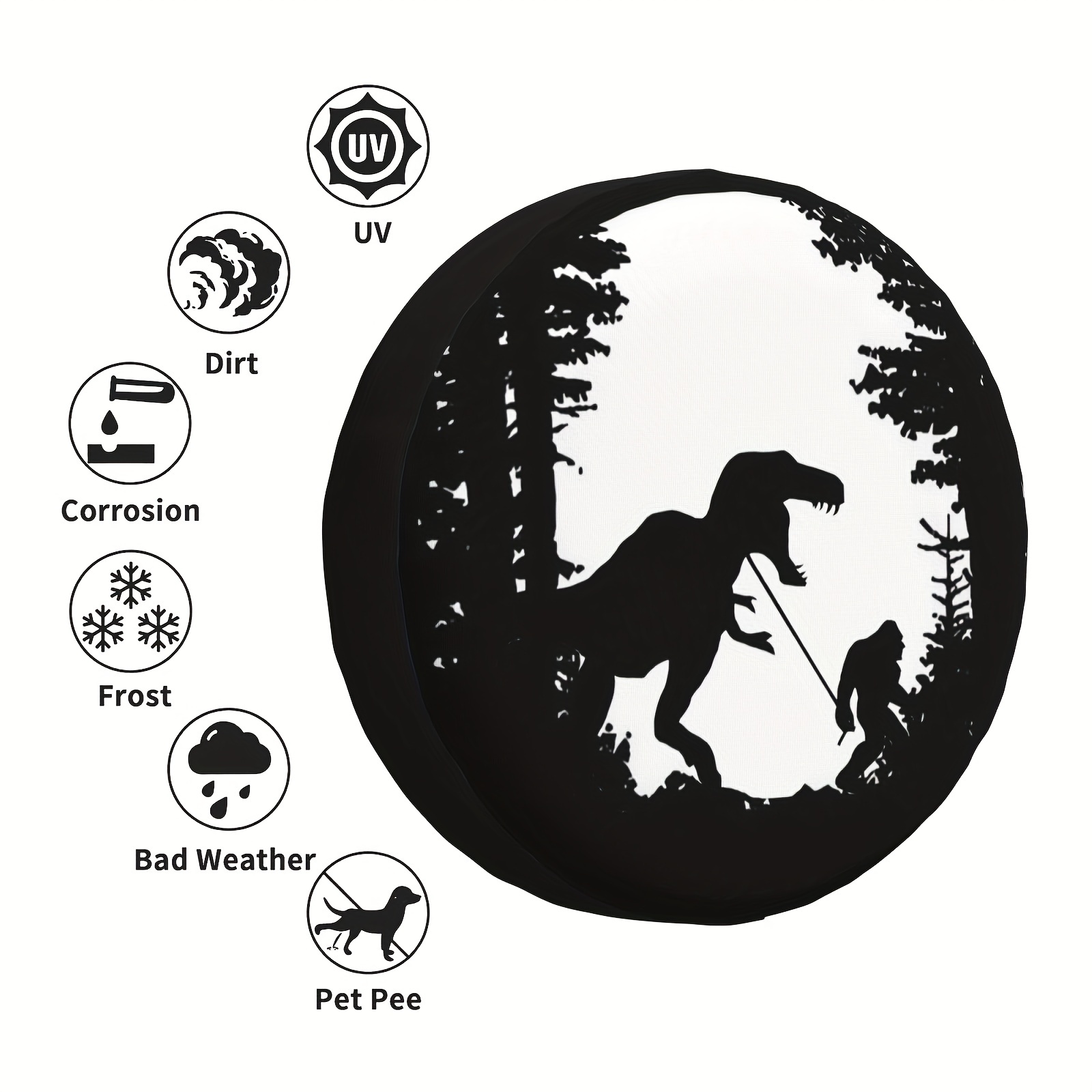 Dinosaur Rv Spare Tire Cover Wheel Tire Cover For Travel Trailers  Protectors Weatherproof Dust Proof For Camper Trailer Truck Suv Rv  Universal Automotive Temu