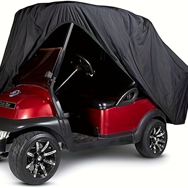 

1pc 600d Oxford Cloth Silvery Coated With Waterproof Golf Cart Cover, Sunproof Dustproof Atv Cover Rain Protection Sunblock Cover