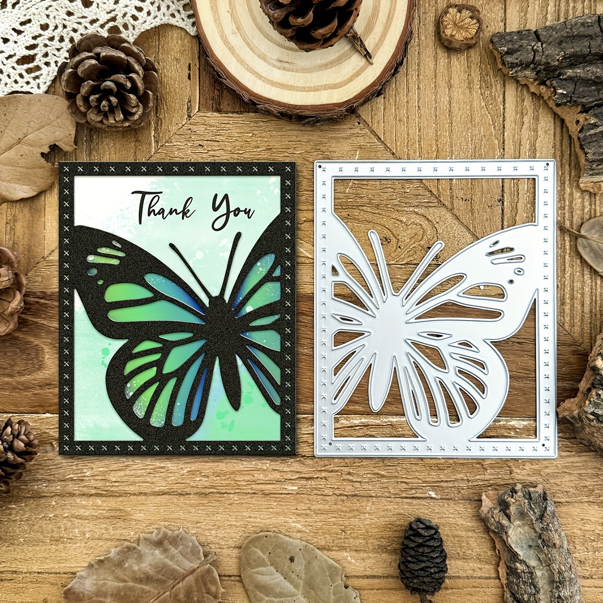 

Original Beautiful Butterfly Frame Metal Cutting Dies Diy Scrapbooking Album Greeting Cards Home Decoration Holiday Blessing Handle Hand Made Eid Al-adha Mubarak